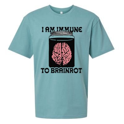 Brain I Am Immune To Brainrot Sueded Cloud Jersey T-Shirt