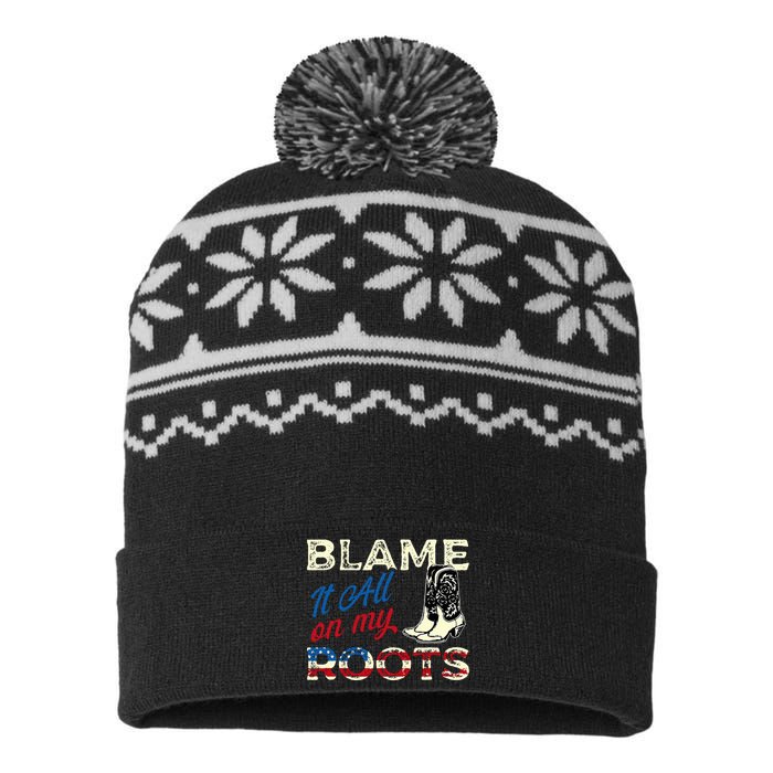 Blame It All On My Roots Country Music Lover Southern USA-Made Snowflake Beanie