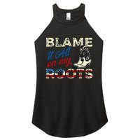 Blame It All On My Roots Country Music Lover Southern Women's Perfect Tri Rocker Tank