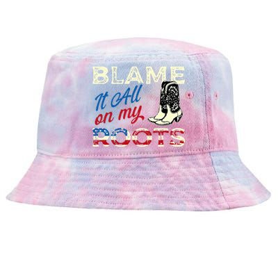 Blame It All On My Roots Country Music Lover Southern Tie-Dyed Bucket Hat