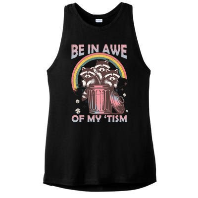 Be In Awe Of My Tism Racoon Ladies PosiCharge Tri-Blend Wicking Tank