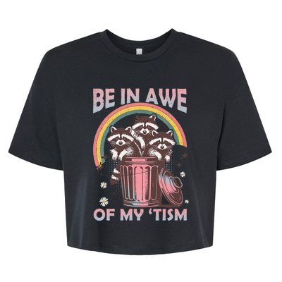 Be In Awe Of My Tism Racoon Bella+Canvas Jersey Crop Tee