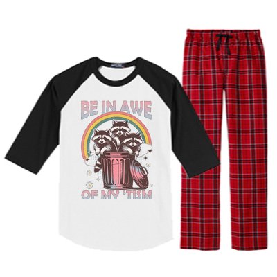 Be In Awe Of My Tism Racoon Raglan Sleeve Pajama Set