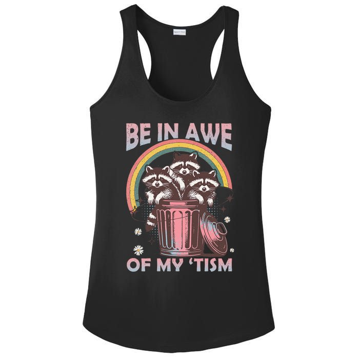 Be In Awe Of My Tism Racoon Ladies PosiCharge Competitor Racerback Tank