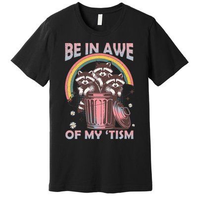 Be In Awe Of My Tism Racoon Premium T-Shirt