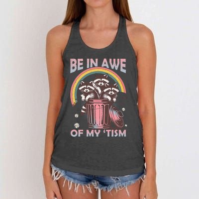 Be In Awe Of My Tism Racoon Women's Knotted Racerback Tank