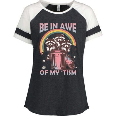 Be In Awe Of My Tism Racoon Enza Ladies Jersey Colorblock Tee