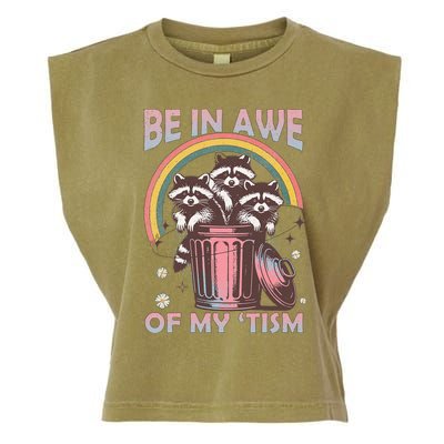 Be In Awe Of My Tism Racoon Garment-Dyed Women's Muscle Tee