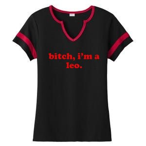 Bitch IM A Leo Gift Ladies Halftime Notch Neck Tee