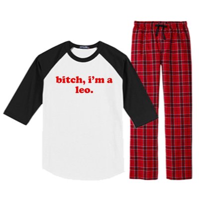 Bitch IM A Leo Gift Raglan Sleeve Pajama Set