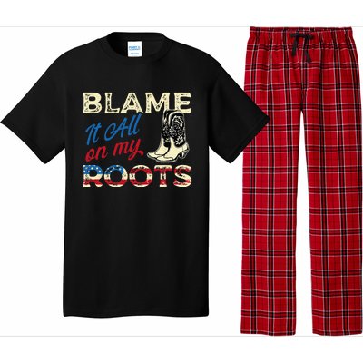 Blame It All On My Roots Country Music Lover Southern Pajama Set