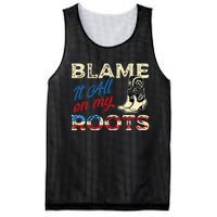 Blame It All On My Roots Country Music Lover Southern Mesh Reversible Basketball Jersey Tank