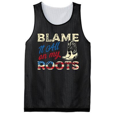 Blame It All On My Roots Country Music Lover Southern Mesh Reversible Basketball Jersey Tank