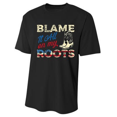 Blame It All On My Roots Country Music Lover Southern Performance Sprint T-Shirt