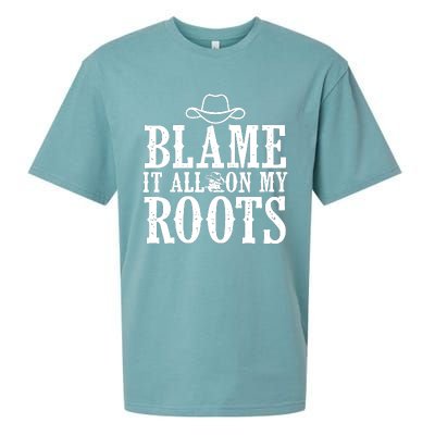 Blame It All On My Roots Cowboy Cowgirl Western Sueded Cloud Jersey T-Shirt