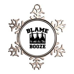 Blame It All On The Booze Metallic Star Ornament