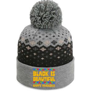 Black Is Beautiful Happy Kwanzaa Celebration Holiday Gift The Baniff Cuffed Pom Beanie