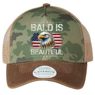 Bald Is Beautiful 4th Of July Independence Day America Eagle Legacy Tie Dye Trucker Hat