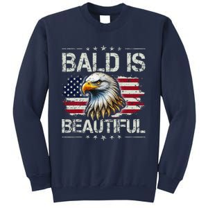 Bald Is Beautiful 4th Of July Independence Day America Eagle Sweatshirt