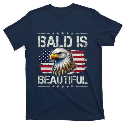 Bald Is Beautiful 4th Of July Independence Day America Eagle T-Shirt