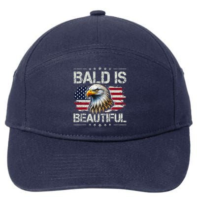 Bald Is Beautiful 4th Of July Independence Day America Eagle 7-Panel Snapback Hat