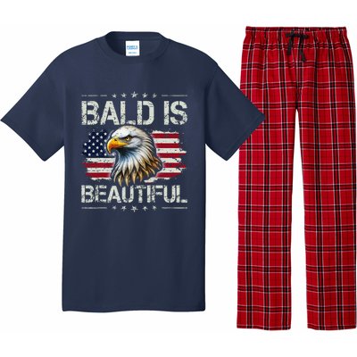 Bald Is Beautiful 4th Of July Independence Day America Eagle Pajama Set