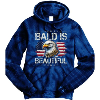 Bald Is Beautiful 4th Of July Independence Day America Eagle Tie Dye Hoodie