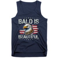 Bald Is Beautiful 4th Of July Independence Day America Eagle Tank Top