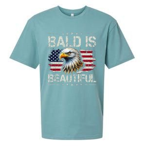 Bald Is Beautiful 4th Of July Independence Day America Eagle Sueded Cloud Jersey T-Shirt