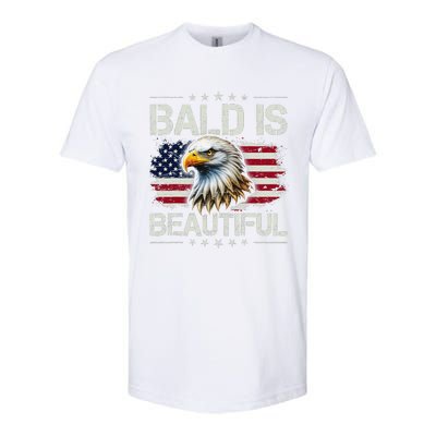 Bald Is Beautiful 4th Of July Independence Day America Eagle Softstyle CVC T-Shirt