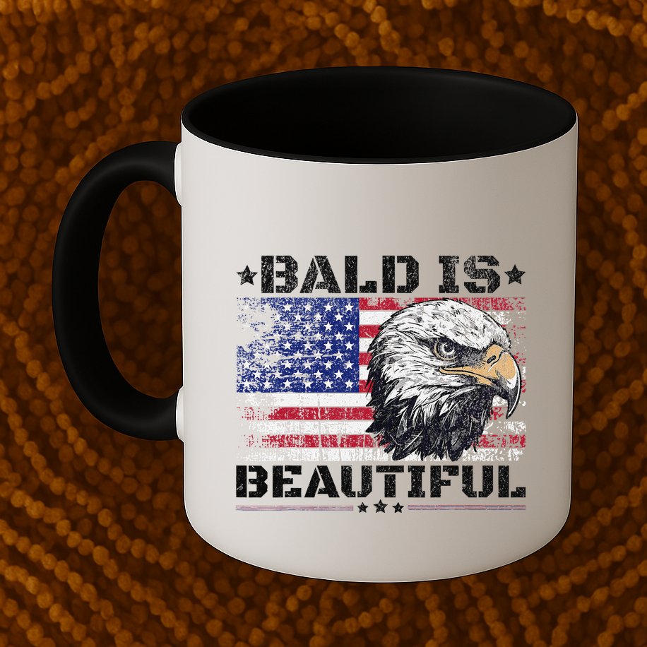 Bald Is Beautiful 4th Of July Independence Day America Eagle Mug