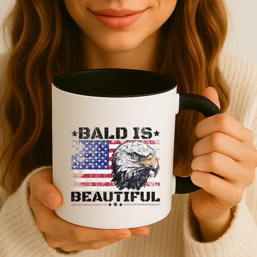 Bald Is Beautiful 4th Of July Independence Day America Eagle Mug