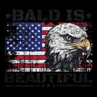 Bald Is Beautiful 4th Of July Independence Day America Eagle Flat Bill Trucker Hat