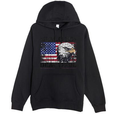 Bald Is Beautiful 4th Of July Independence Day America Eagle Premium Pullover Hoodie