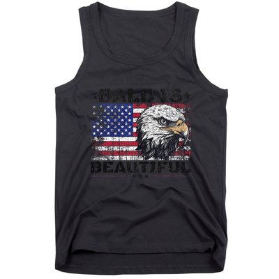 Bald Is Beautiful 4th Of July Independence Day America Eagle Tank Top