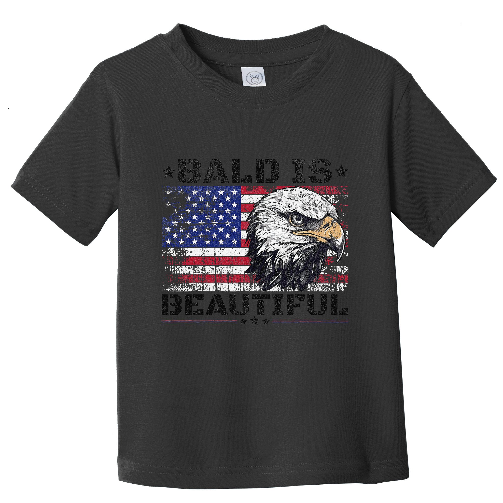 Bald Is Beautiful 4th Of July Independence Day America Eagle Toddler T-Shirt