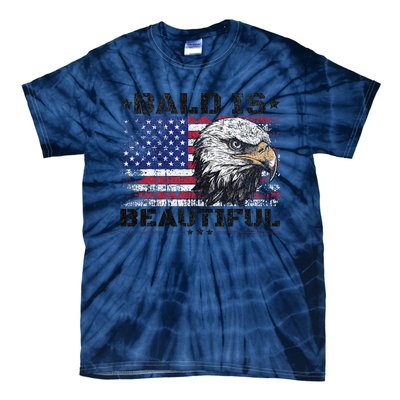 Bald Is Beautiful 4th Of July Independence Day America Eagle Tie-Dye T-Shirt