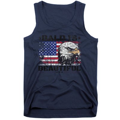 Bald Is Beautiful 4th Of July Independence Day America Eagle Tank Top