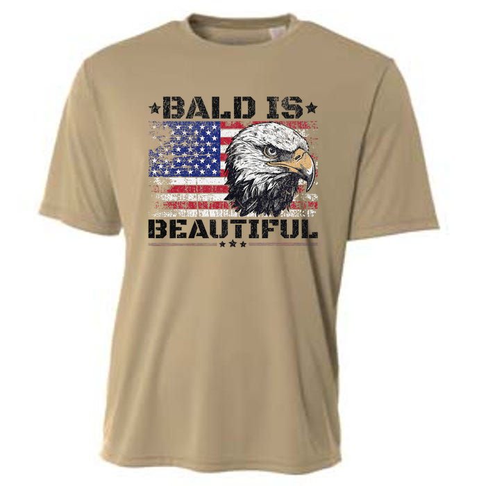 Bald Is Beautiful 4th Of July Independence Day America Eagle Cooling Performance Crew T-Shirt