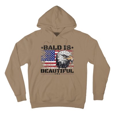 Bald Is Beautiful 4th Of July Independence Day America Eagle Hoodie