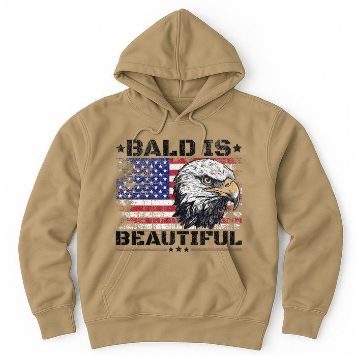 Bald Is Beautiful 4th Of July Independence Day America Eagle Hoodie