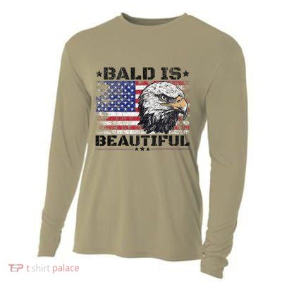Bald Is Beautiful 4th Of July Independence Day America Eagle Cooling Performance Long Sleeve Crew