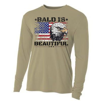 Bald Is Beautiful 4th Of July Independence Day America Eagle Cooling Performance Long Sleeve Crew