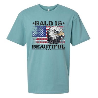 Bald Is Beautiful 4th Of July Independence Day America Eagle Sueded Cloud Jersey T-Shirt