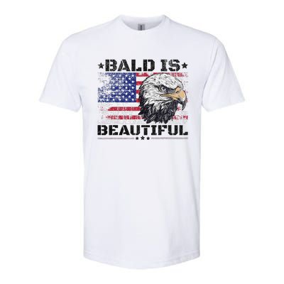 Bald Is Beautiful 4th Of July Independence Day America Eagle Softstyle CVC T-Shirt