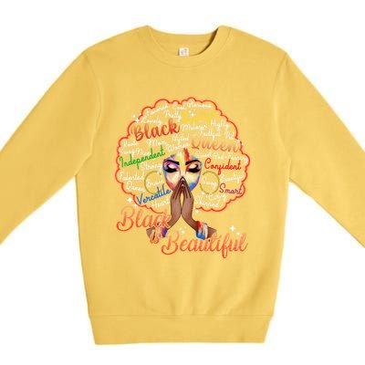 Black Is Beautiful Melanin Black History Month African Pride Gift Premium Crewneck Sweatshirt