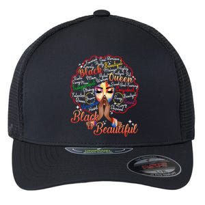 Black Is Beautiful Melanin Black History Month African Pride Gift Flexfit Unipanel Trucker Cap