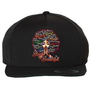 Black Is Beautiful Melanin Black History Month African Pride Gift Wool Snapback Cap