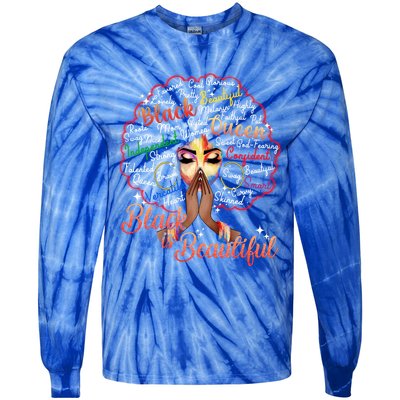 Black Is Beautiful Melanin Black History Month African Pride Gift Tie-Dye Long Sleeve Shirt