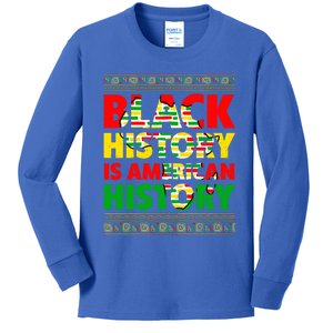 Black Is Beautiful Juneteenth Africa Map Black History Month Gift Kids Long Sleeve Shirt